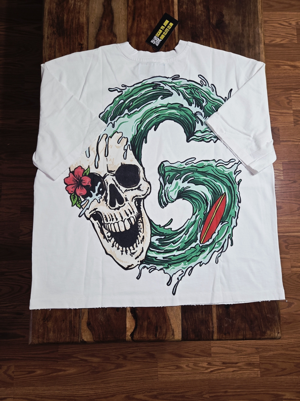 Godspeed GSPD Surf Skeleton Men's Graphic Tee – White. Size Medium